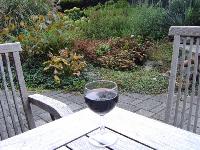 Herfst, met glas wijn