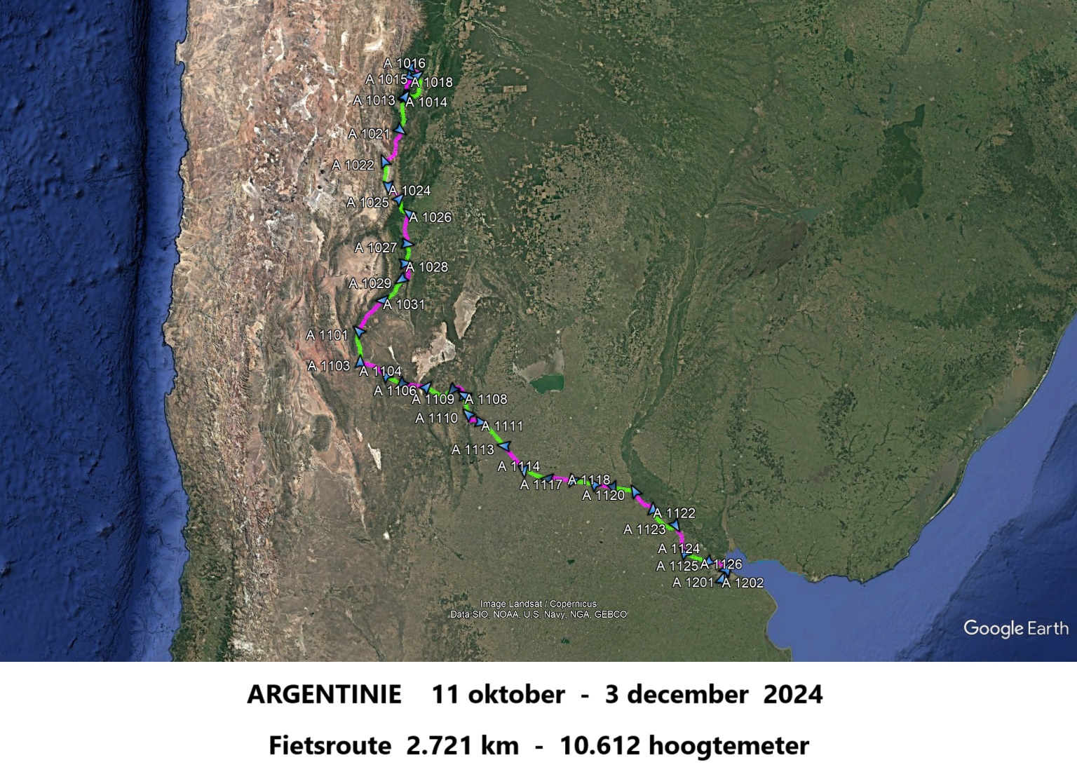 Fietsroute Argentinie